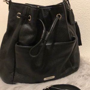 Authentic Coach Black Drawstring Shoulder Bag
